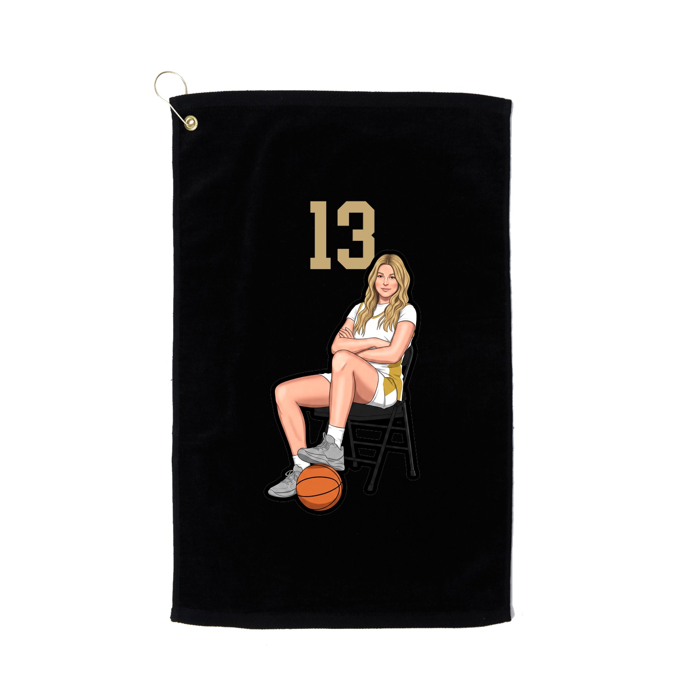 Golf Towel — Number Top in Black