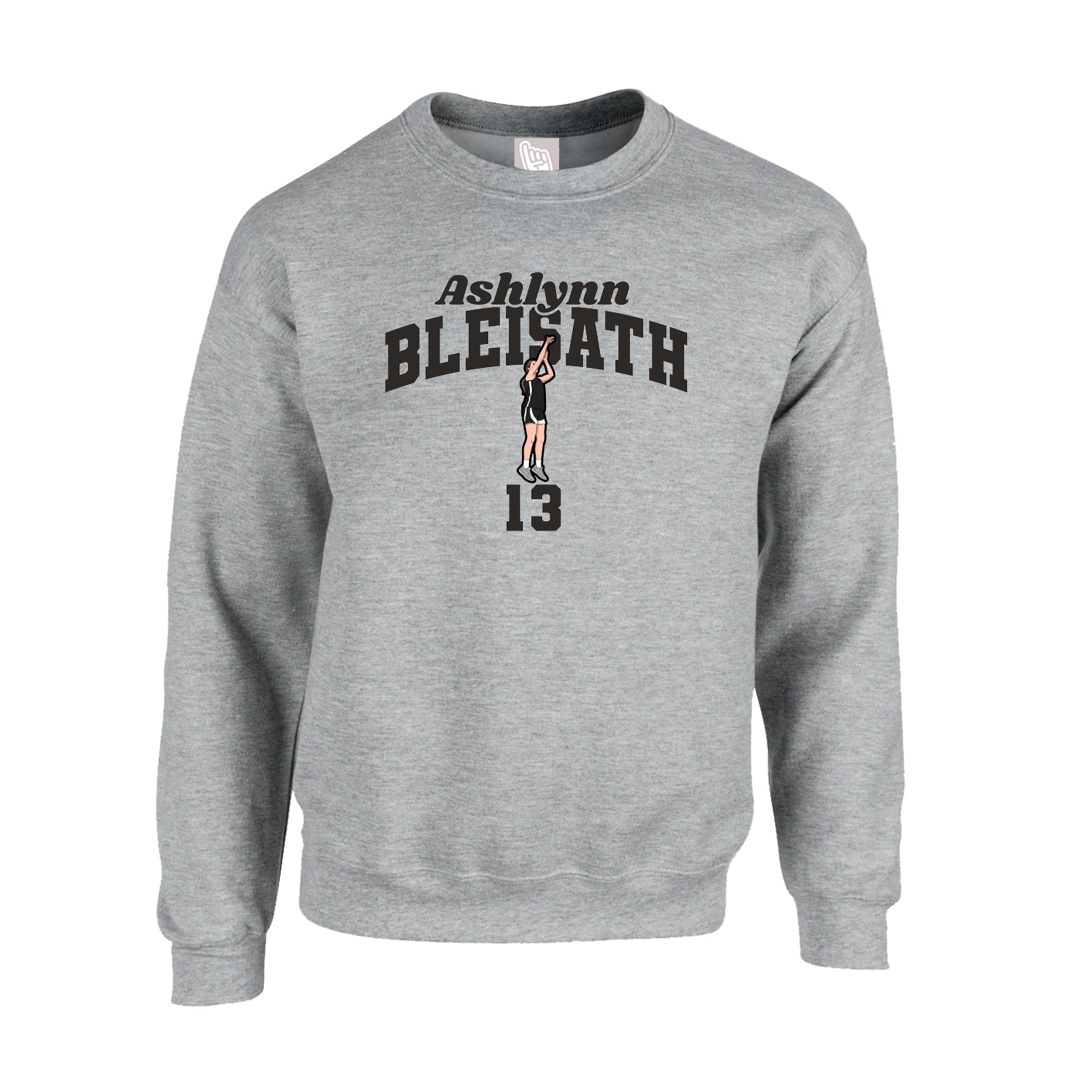 Fleece Crew — Signature Arch in Grey