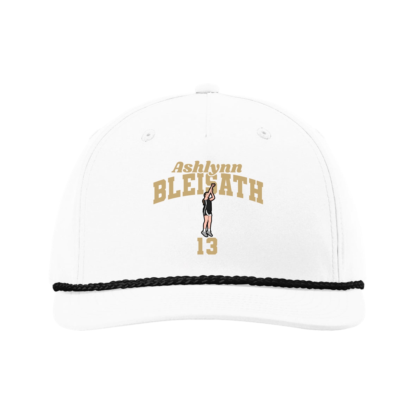 Five-Panel Classic Rope Cap — Signature Arch in White