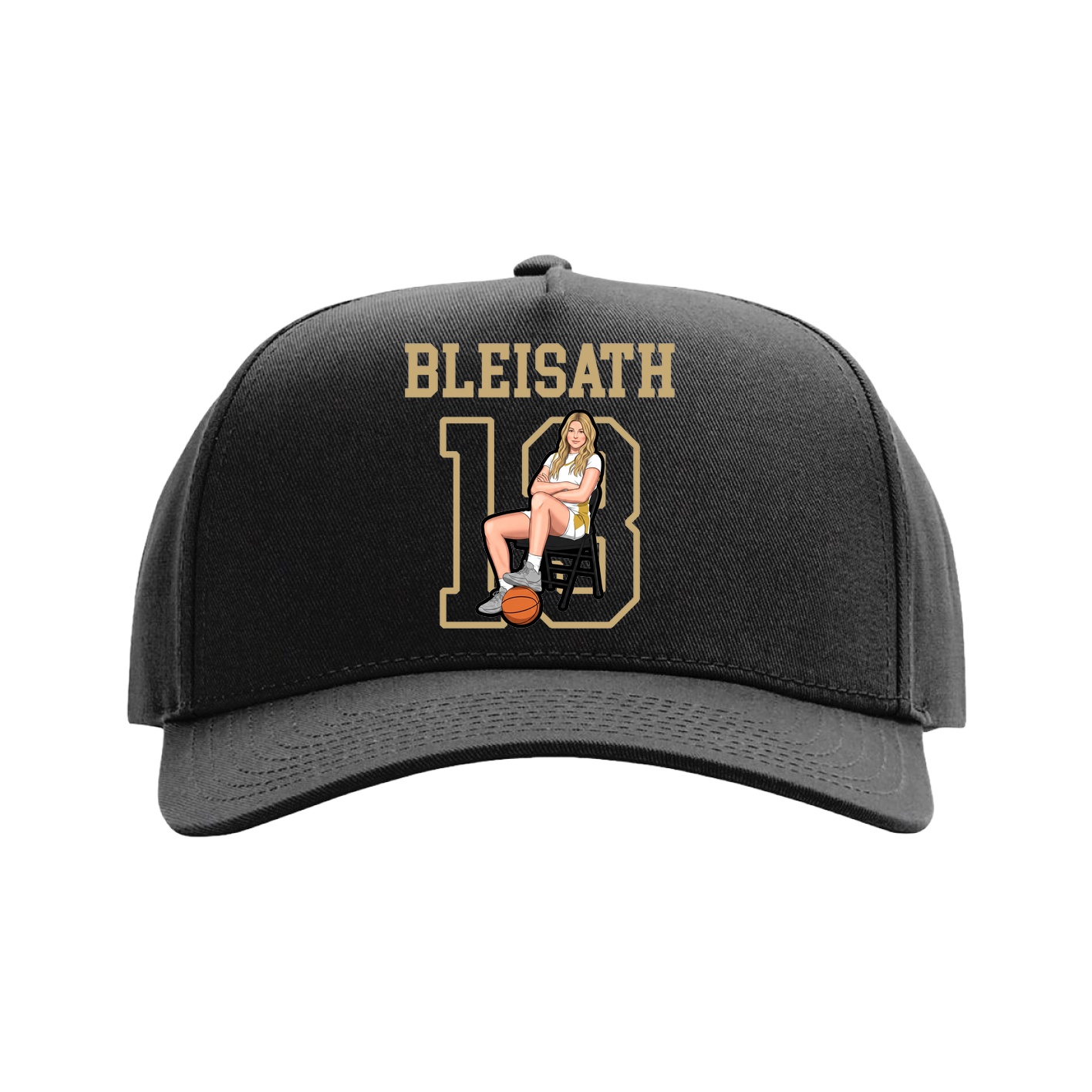 Full Fabric Five-Panel Champ Cap — Shirsey in Black