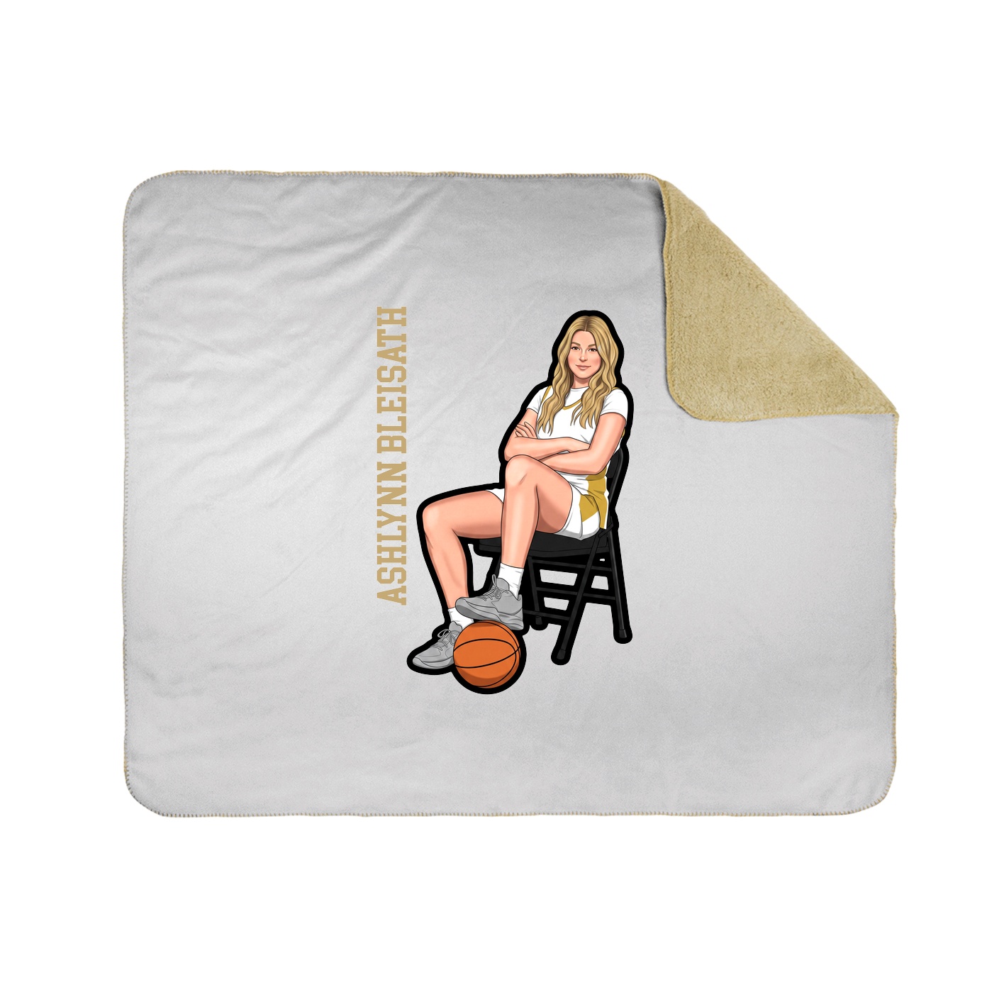 Throw Blanket — Name Vertical in White