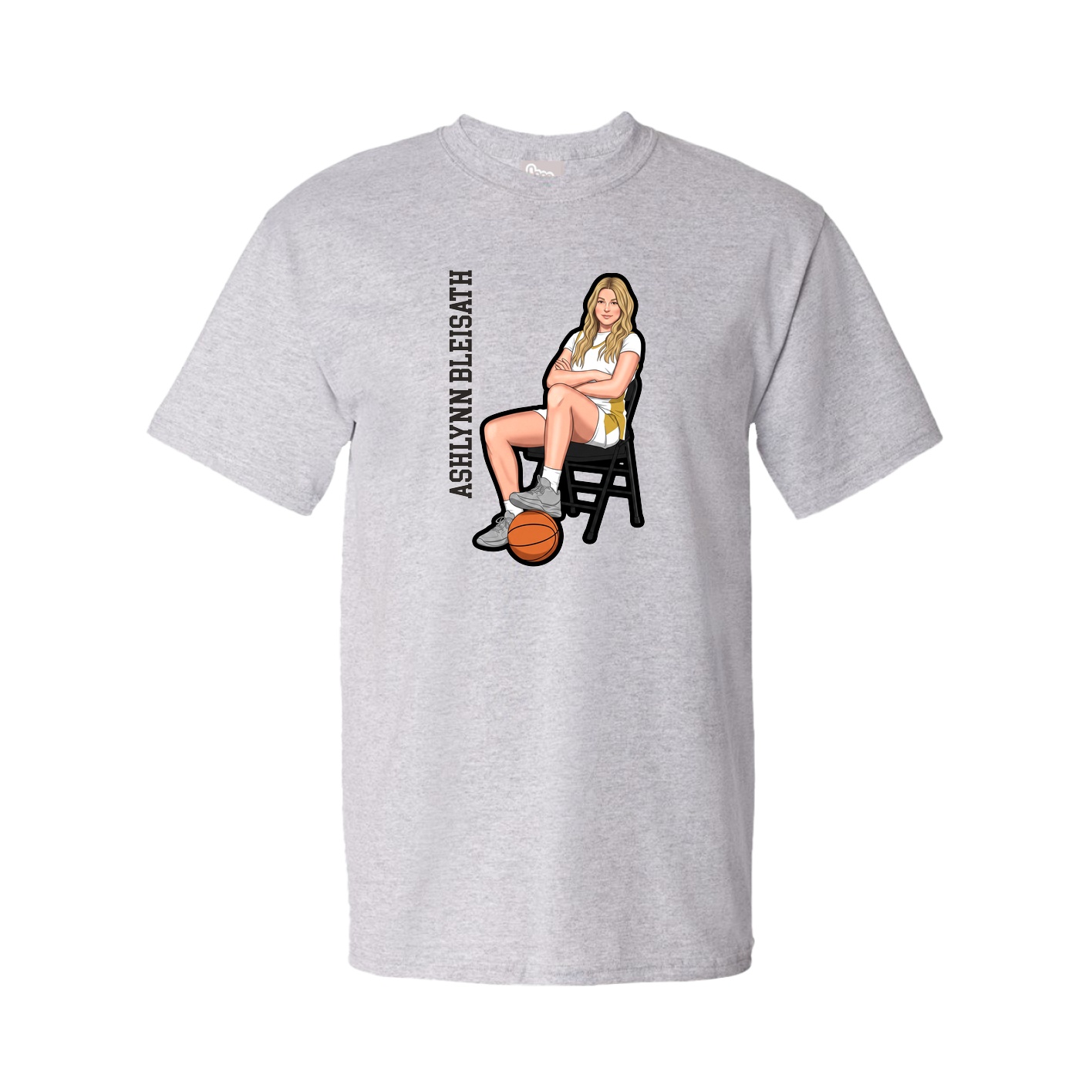 Tee — Name Vertical in Grey