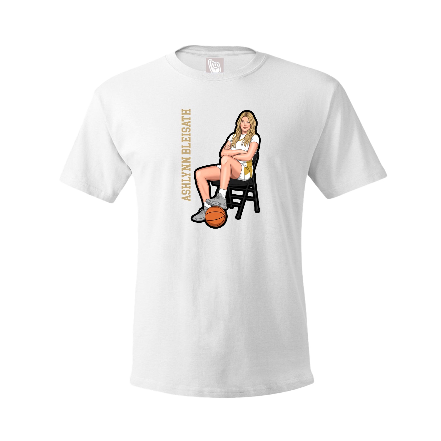 Youth Tee — Name Vertical in White