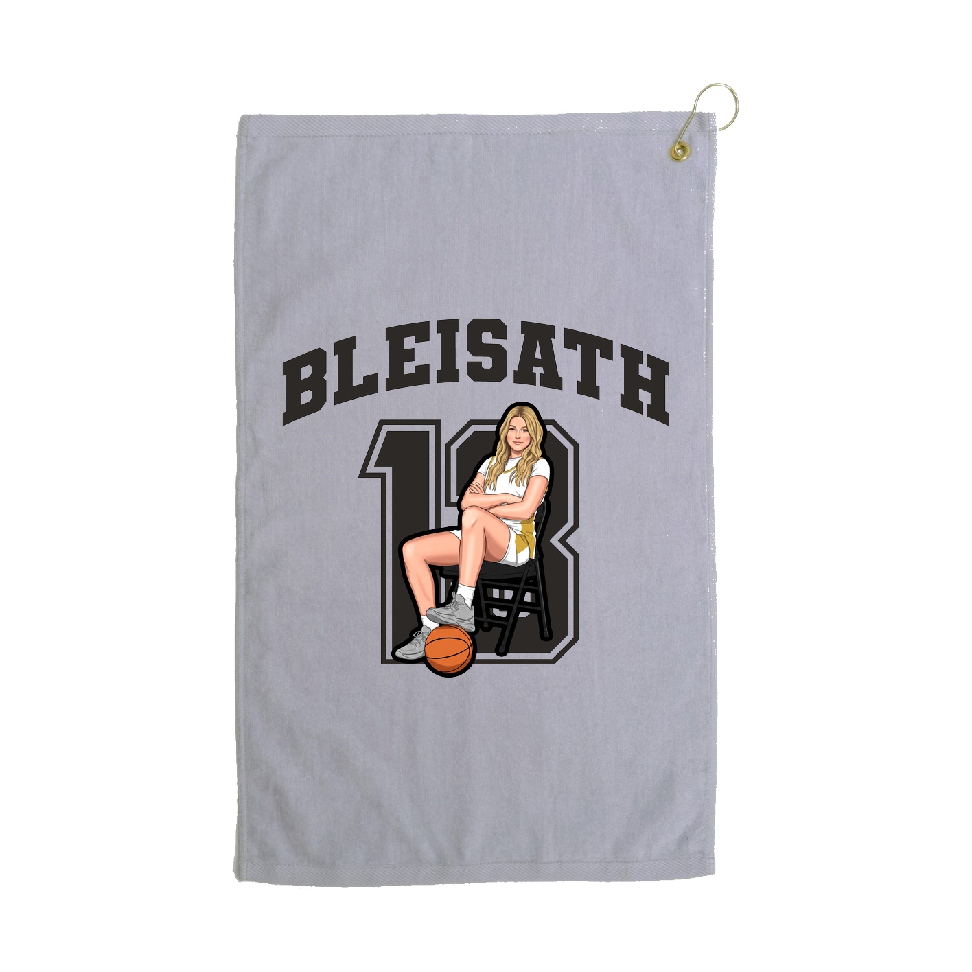 Golf Towel — Number in Grey