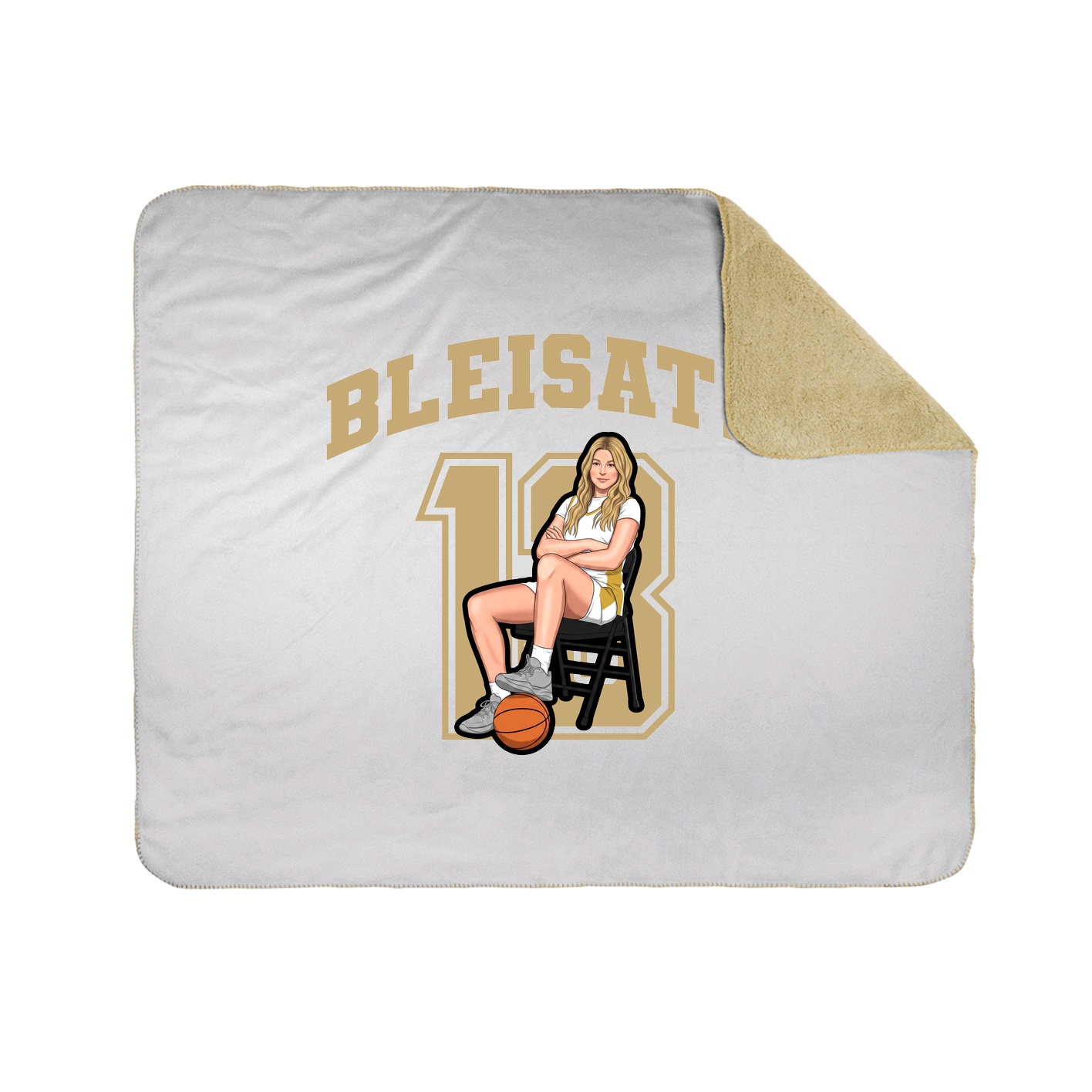 Throw Blanket — Number in White