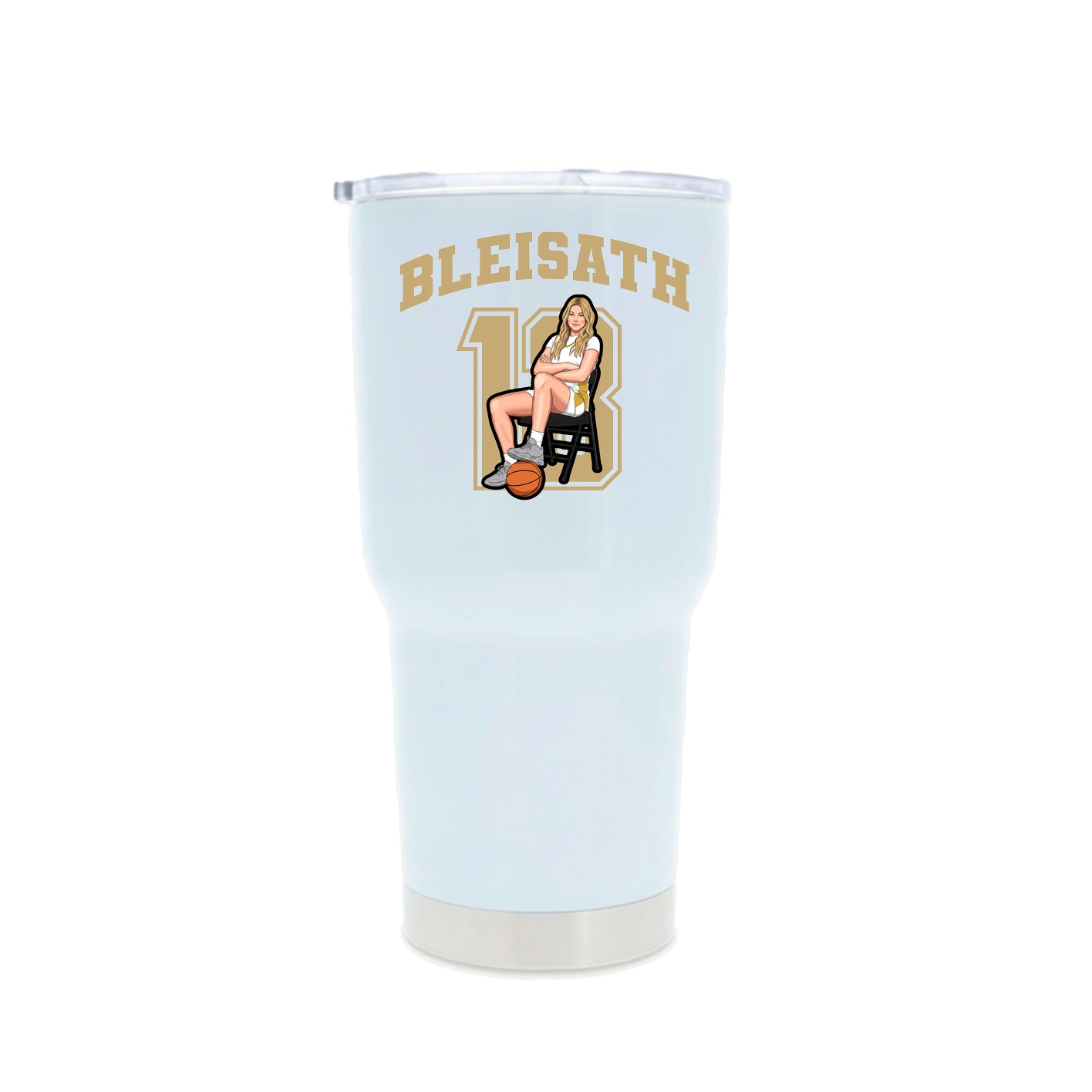 30oz Stainless Steel Tumbler — Number in White