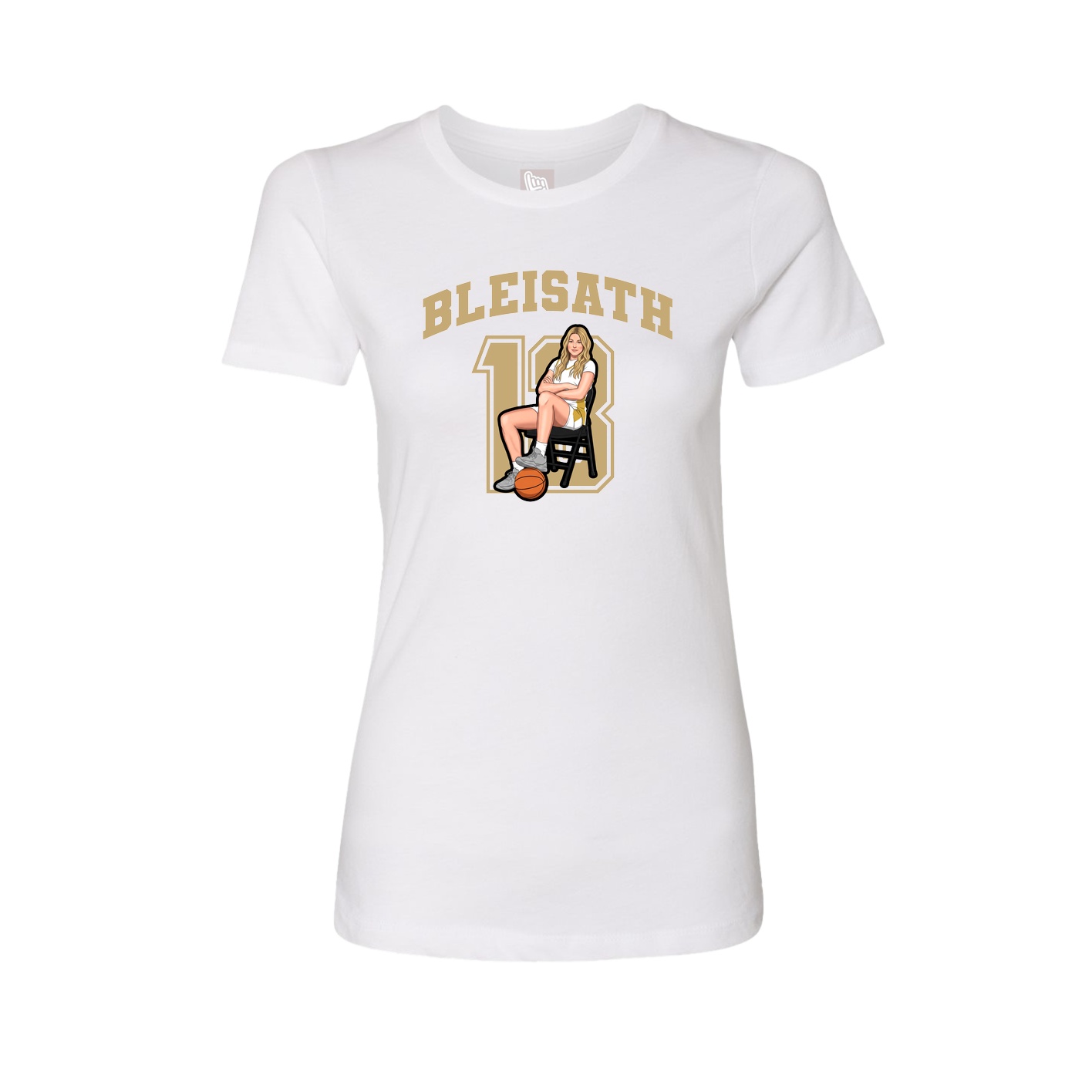 Fitted Women's Tee — Number in White