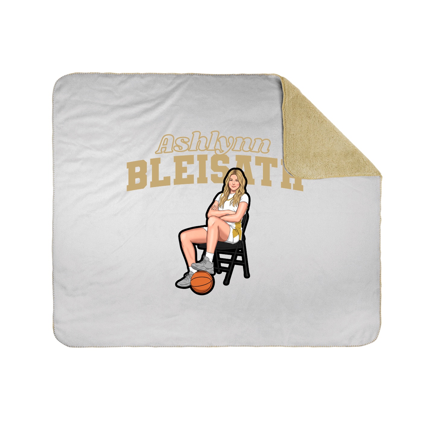 Throw Blanket — Name Arch in White