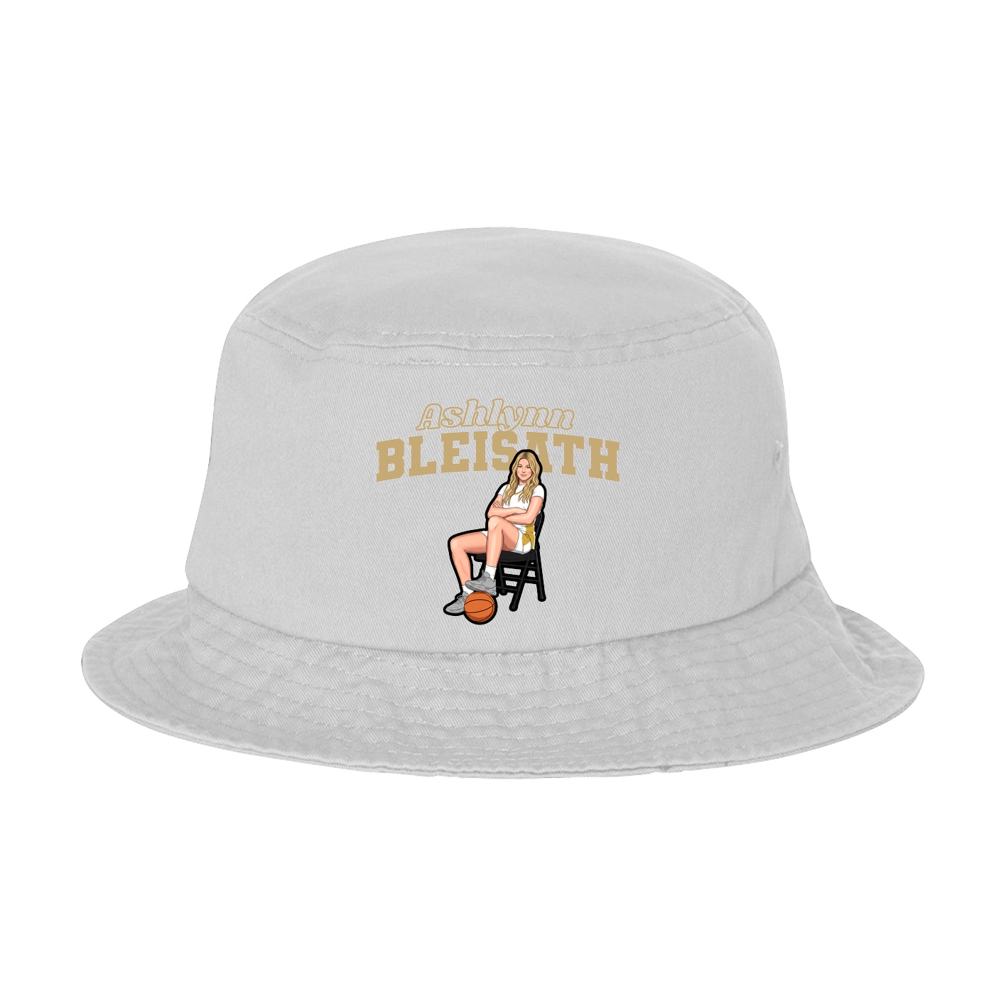 Bucket Cap — Name Arch in White
