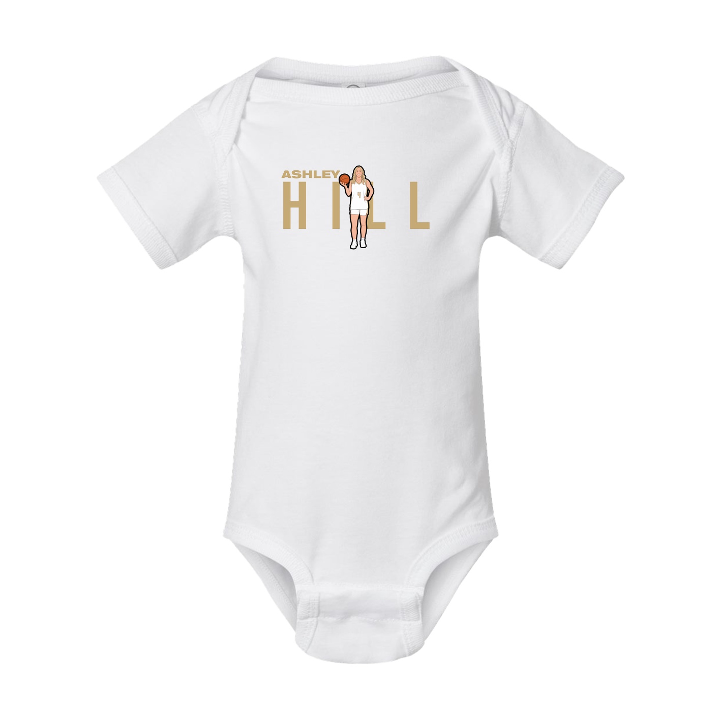 Baby Onesie — Player Name in White