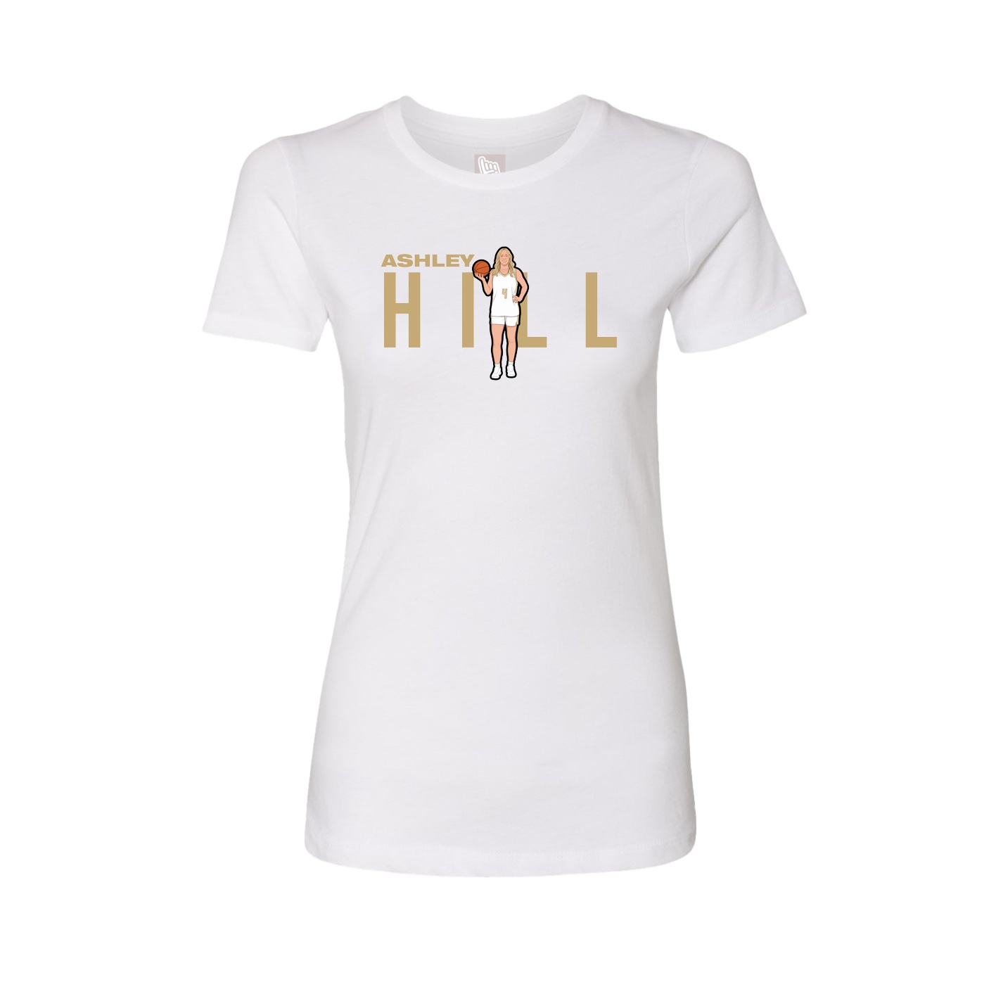 Fitted Women's Tee — Player Name in White