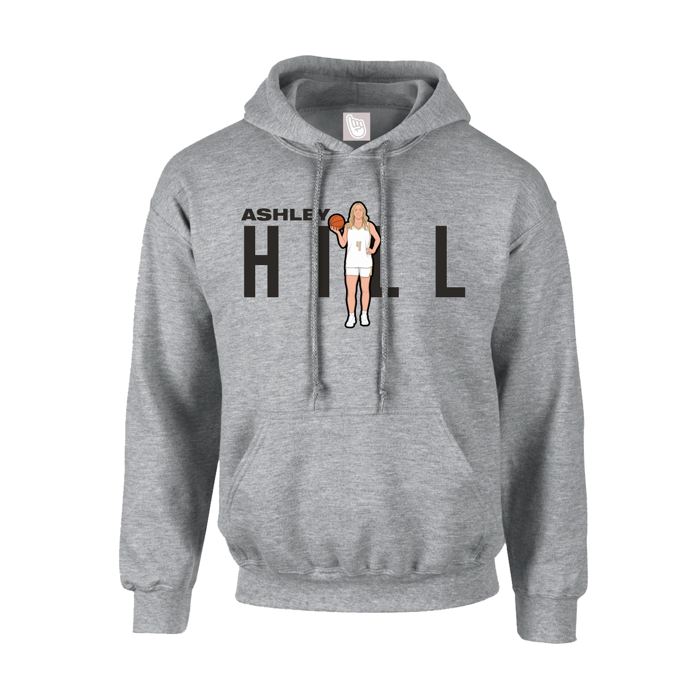 Hoodie — Player Name in Grey