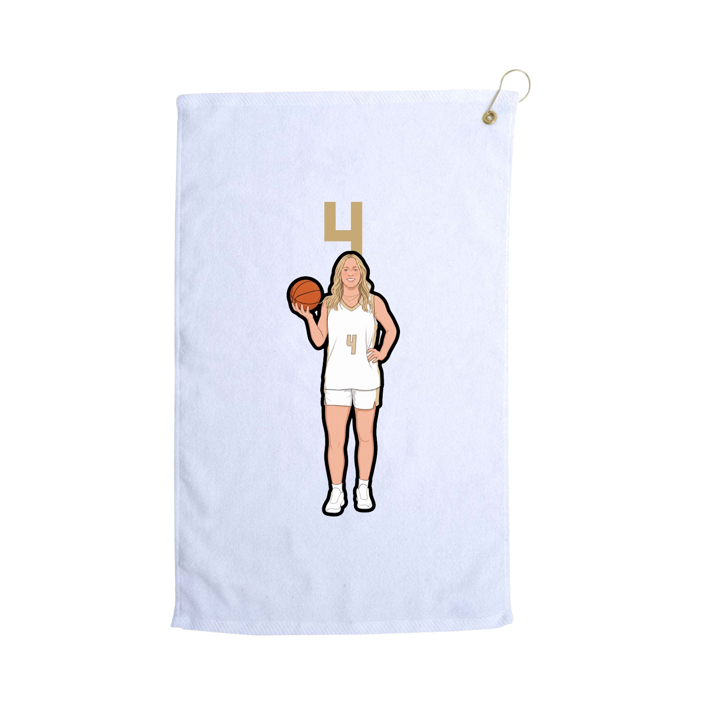 Golf Towel — Number Top in White