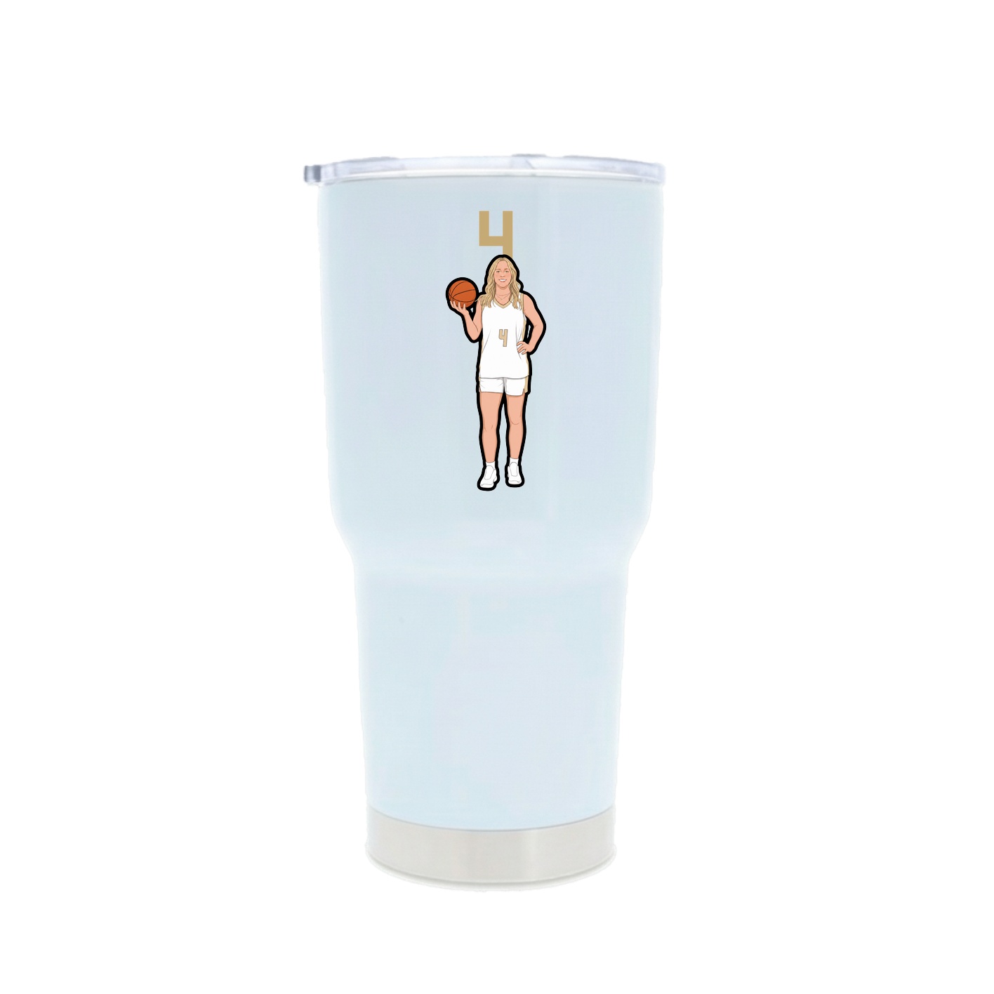 30oz Stainless Steel Tumbler — Number Top in White