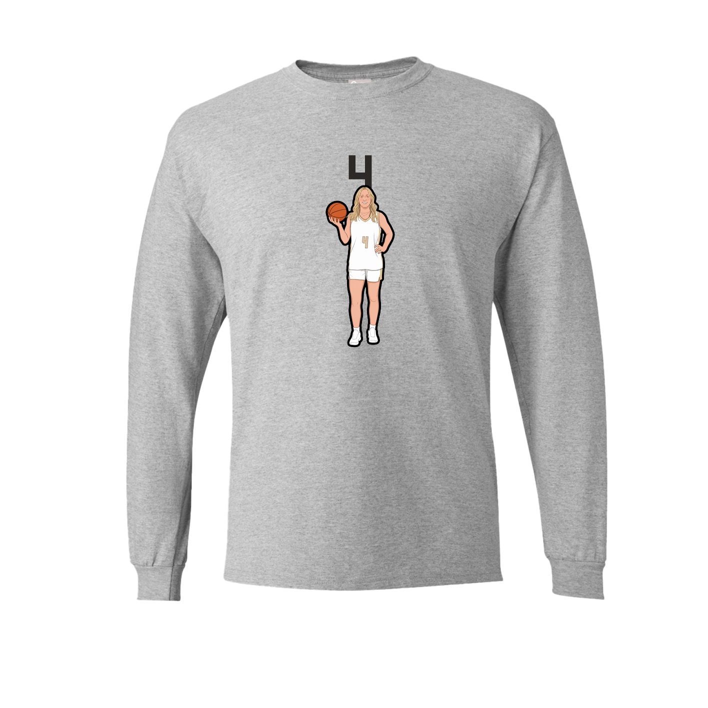Long Sleeve Tee — Number Top in Grey