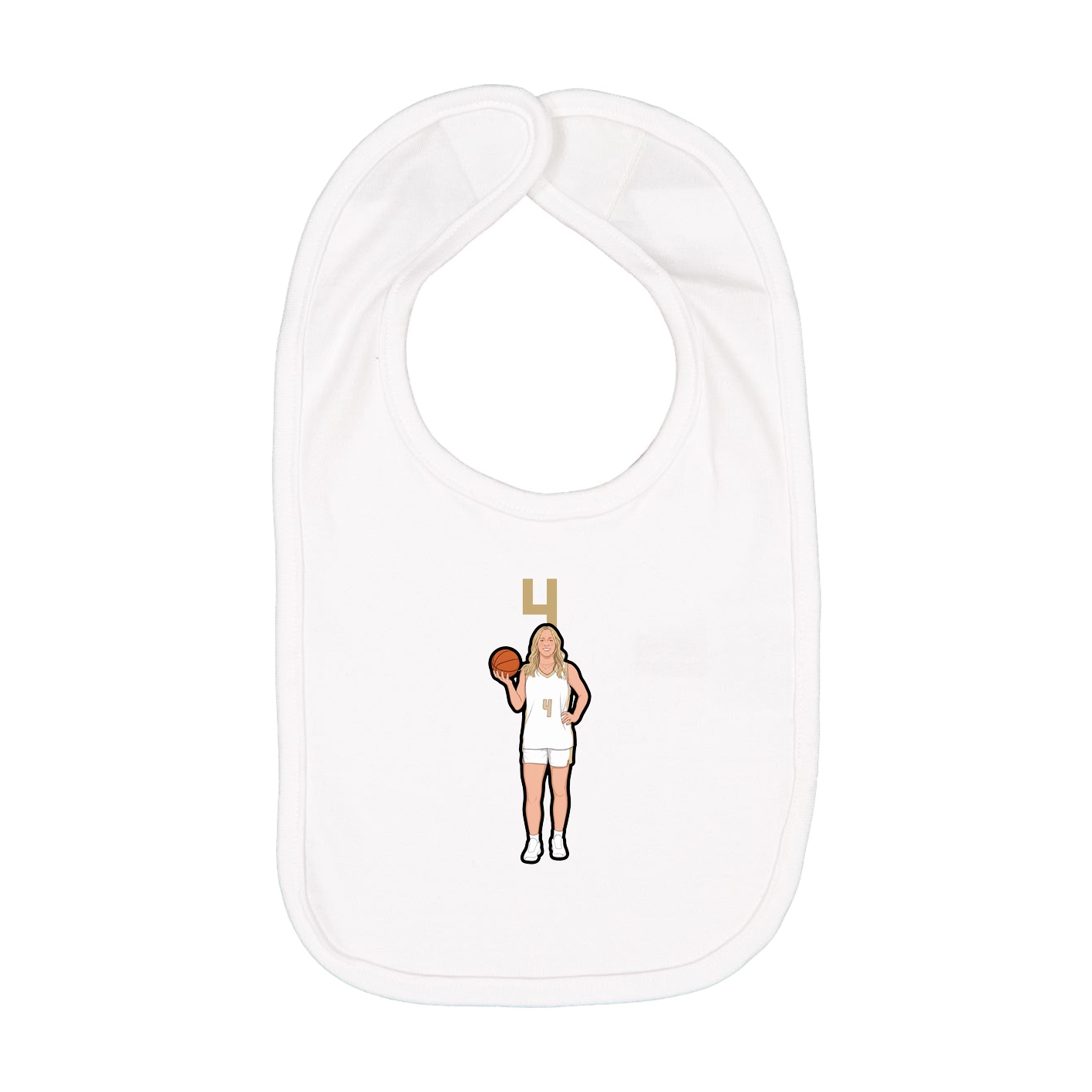 Infant Bib — Number Top in White