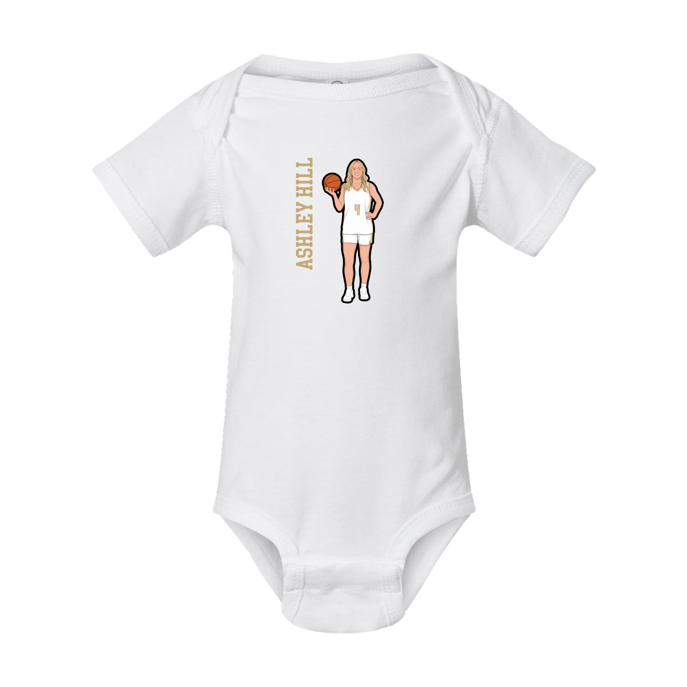 Baby Onesie — Name Vertical in White