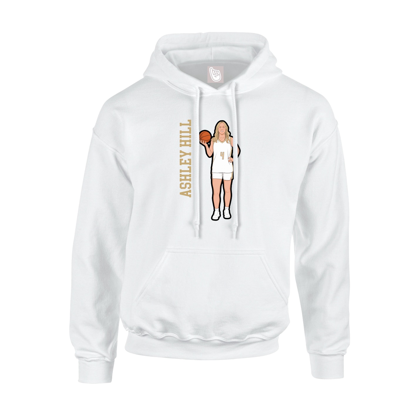 Youth Hoodie — Name Vertical in White