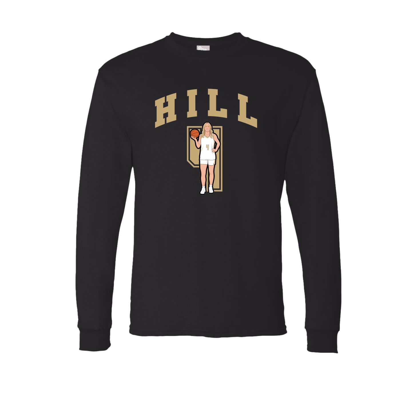 Long Sleeve Tee — Number in Black