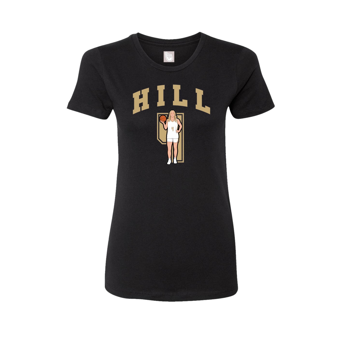 Fitted Women's Tee — Number in Black