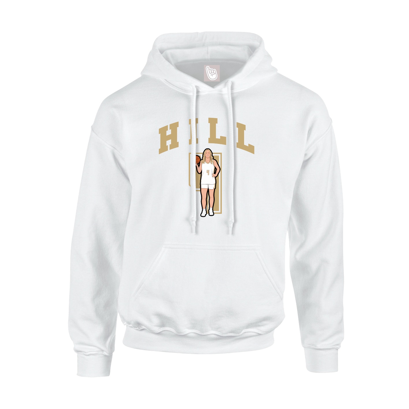Youth Hoodie — Number in White