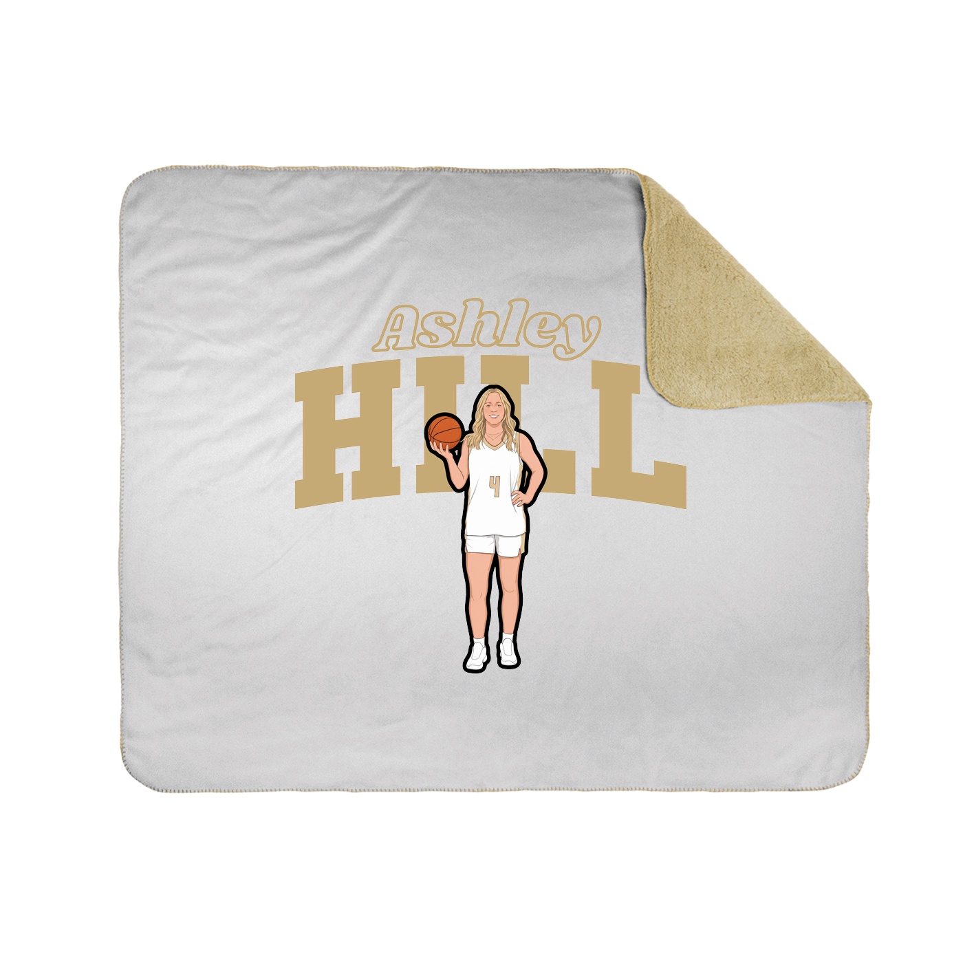 Throw Blanket — Name Arch in White