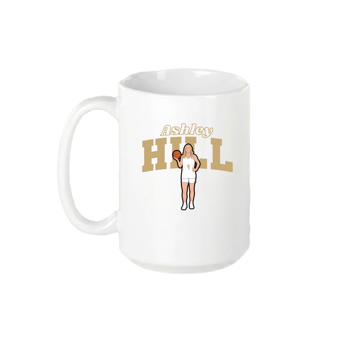 15oz Coffee Mug — Name Arch in White