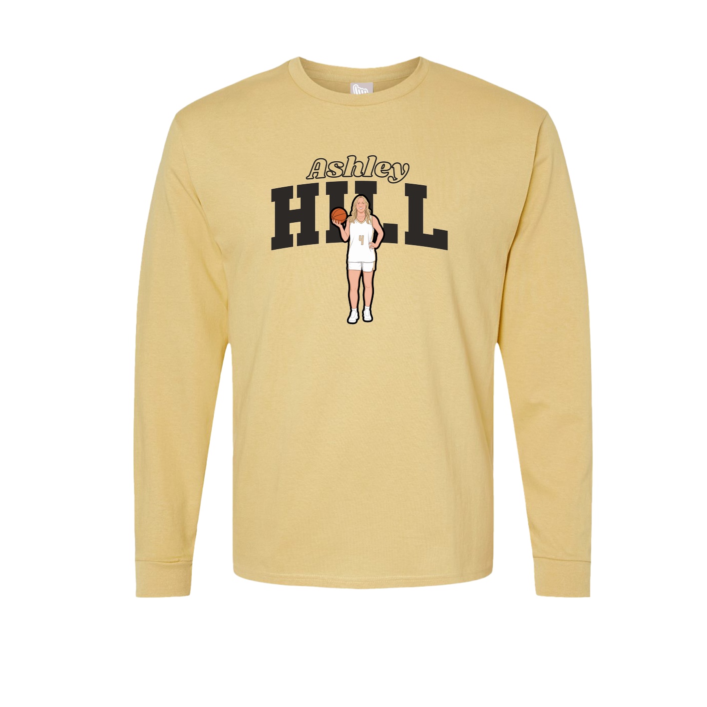 Long Sleeve Tee — Name Arch in Vegas Gold