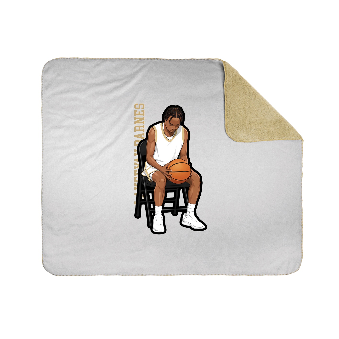 Throw Blanket — Name Vertical in White