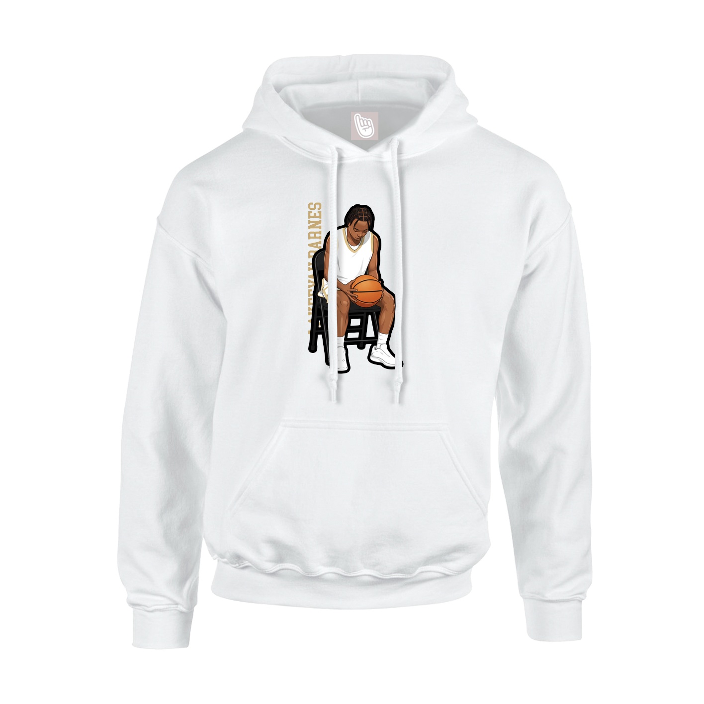 Youth Hoodie — Name Vertical in White