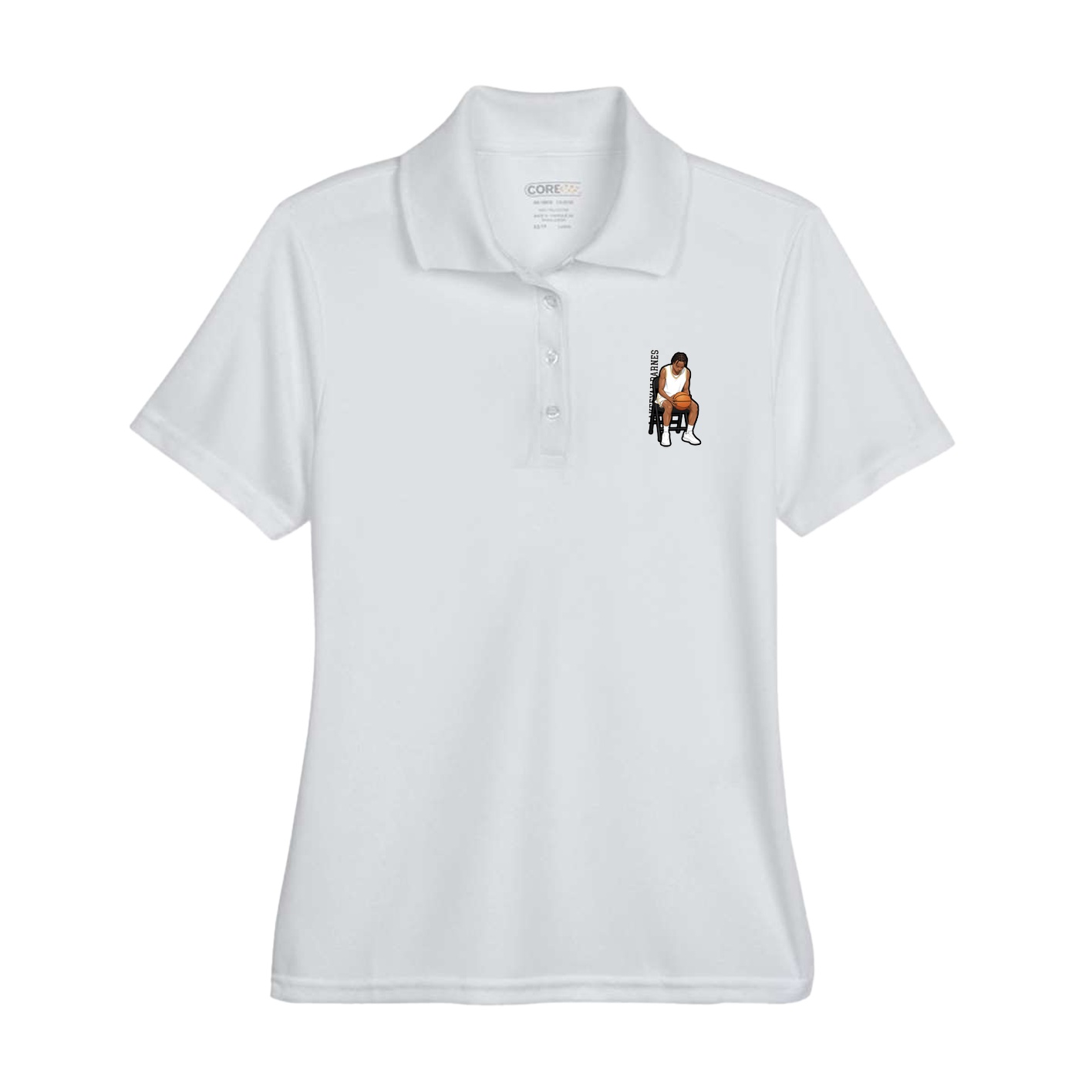 Womens Performance Polo — Name Vertical in Grey