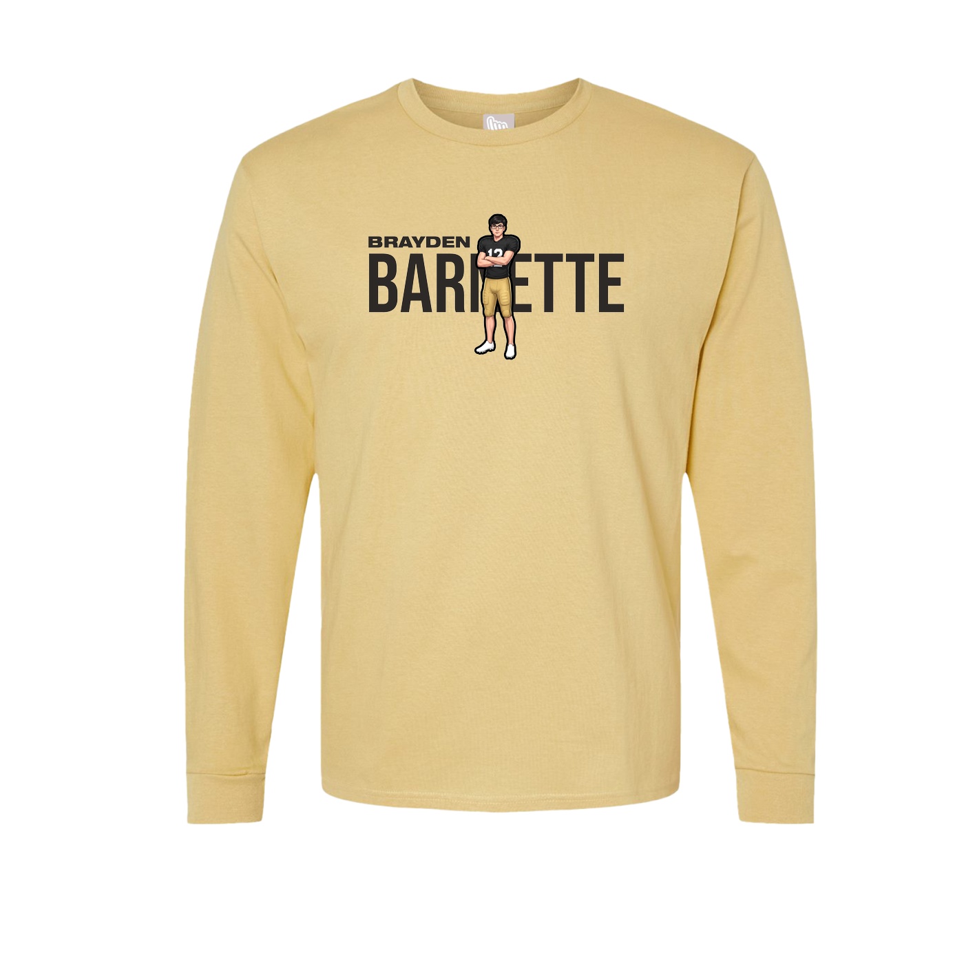 Long Sleeve Tee — Player Name in Vegas Gold