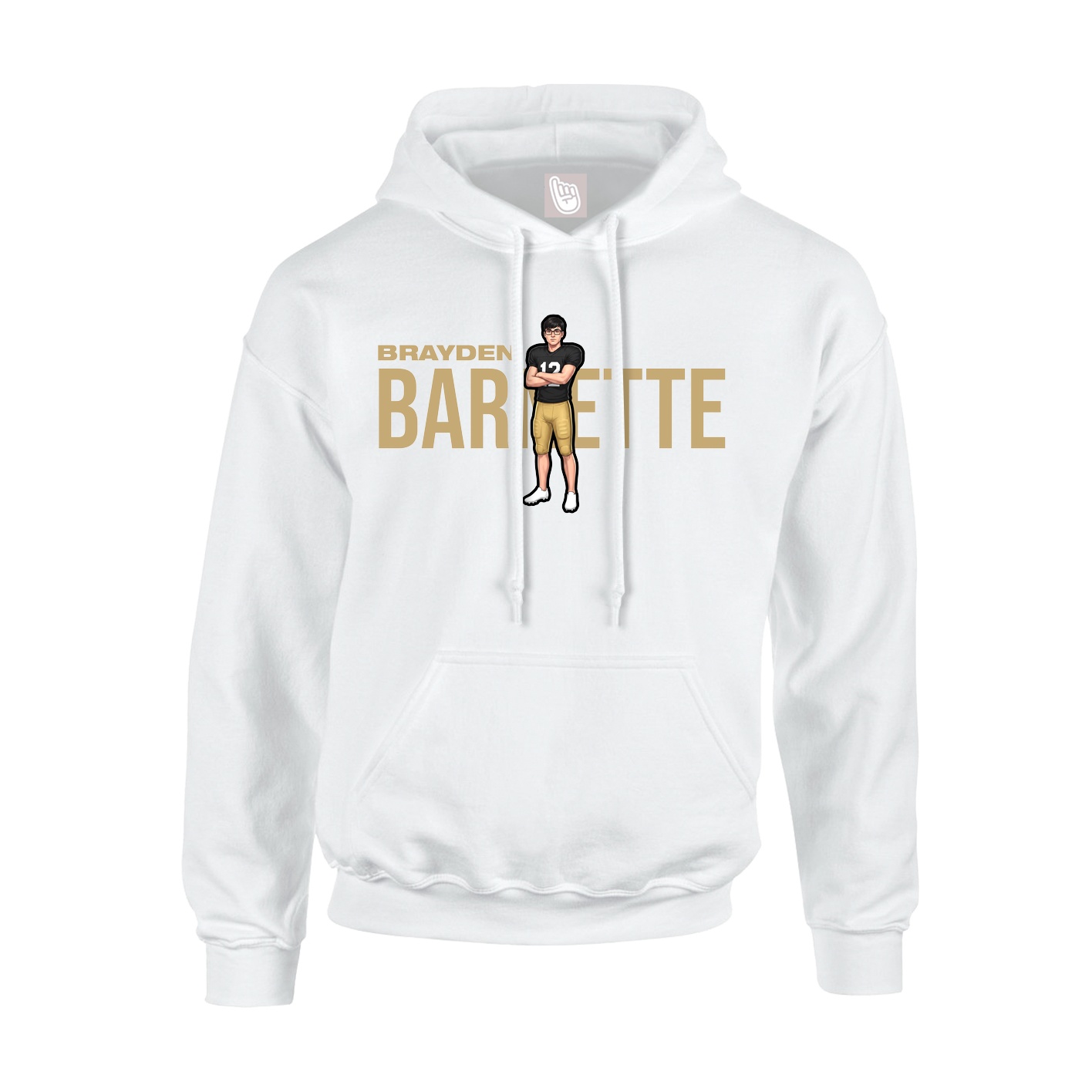 Youth Hoodie — Player Name in White