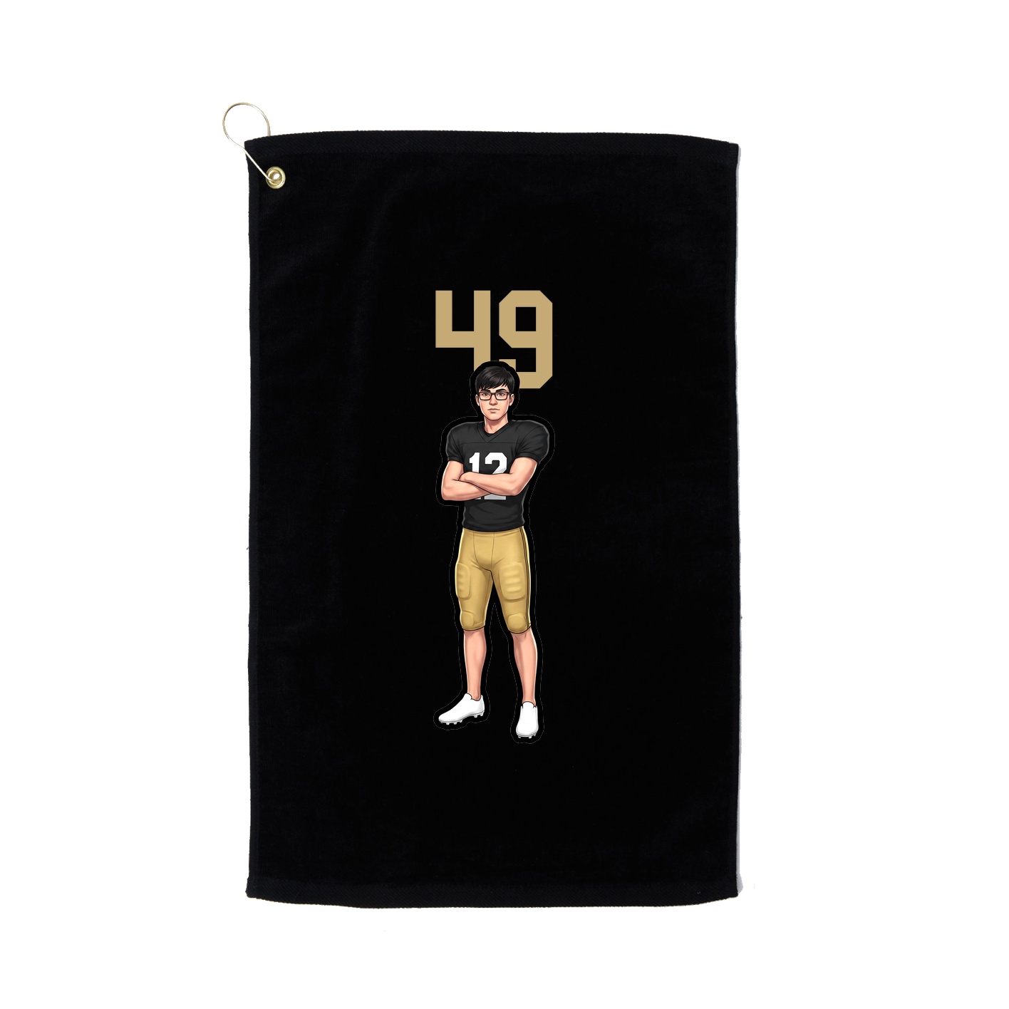 Golf Towel — Number Top in Black
