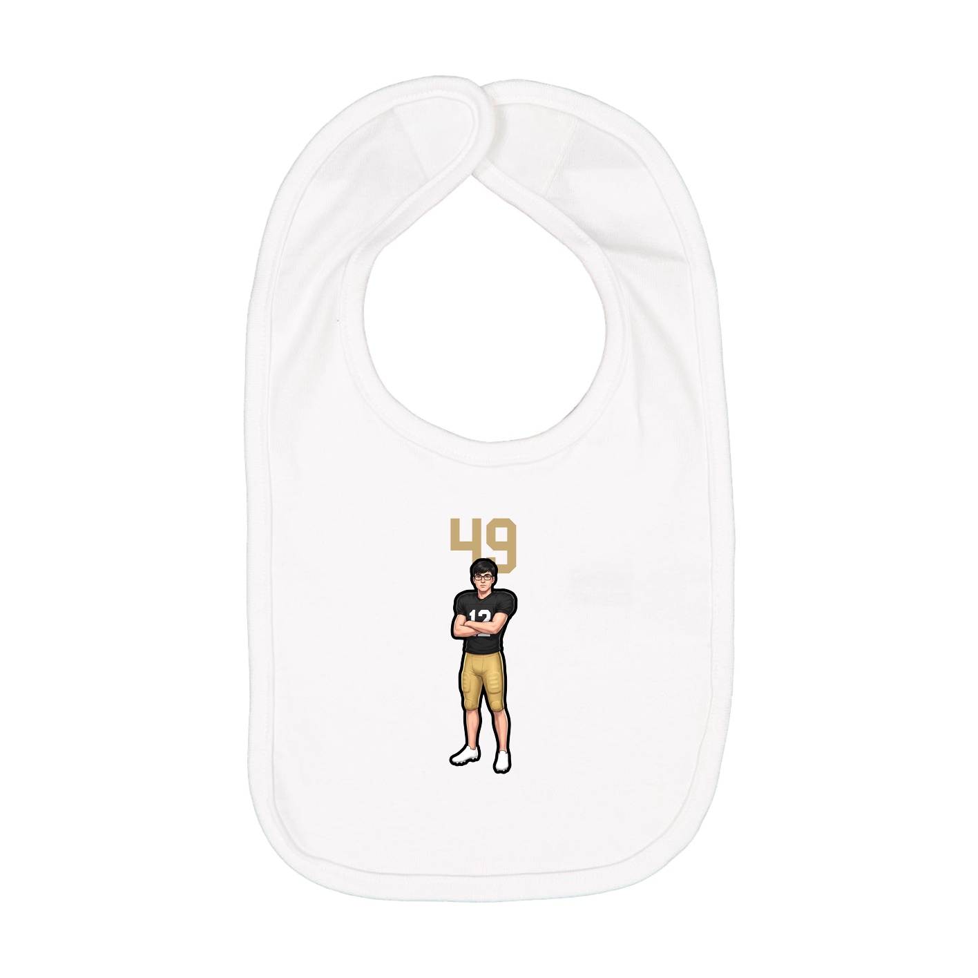 Infant Bib — Number Top in White