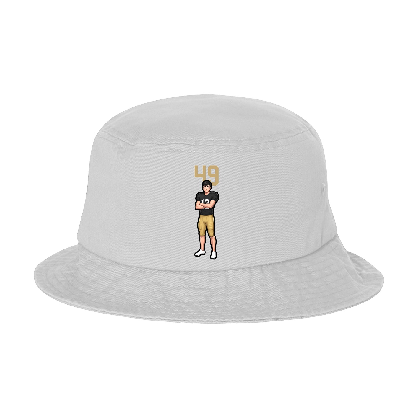 Bucket Cap — Number Top in White