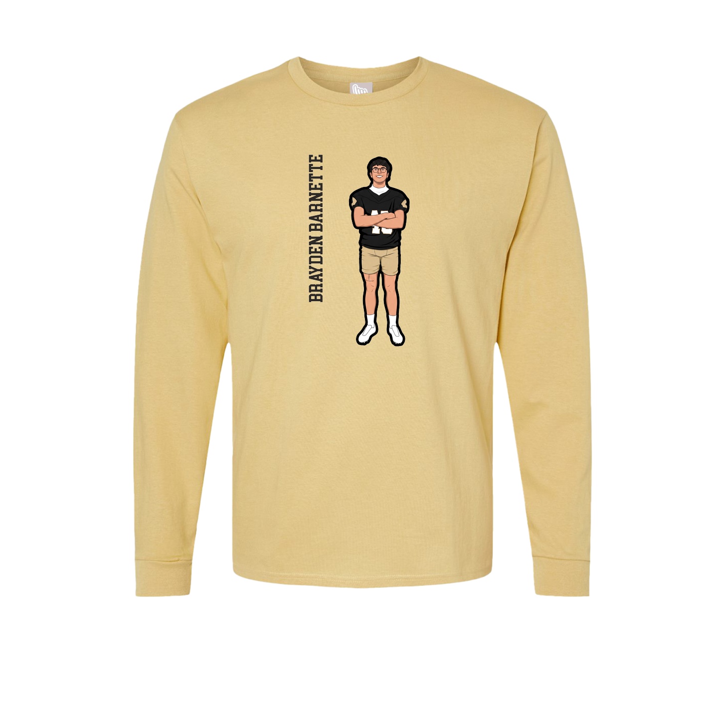 Long Sleeve Tee — Name Vertical in Vegas Gold