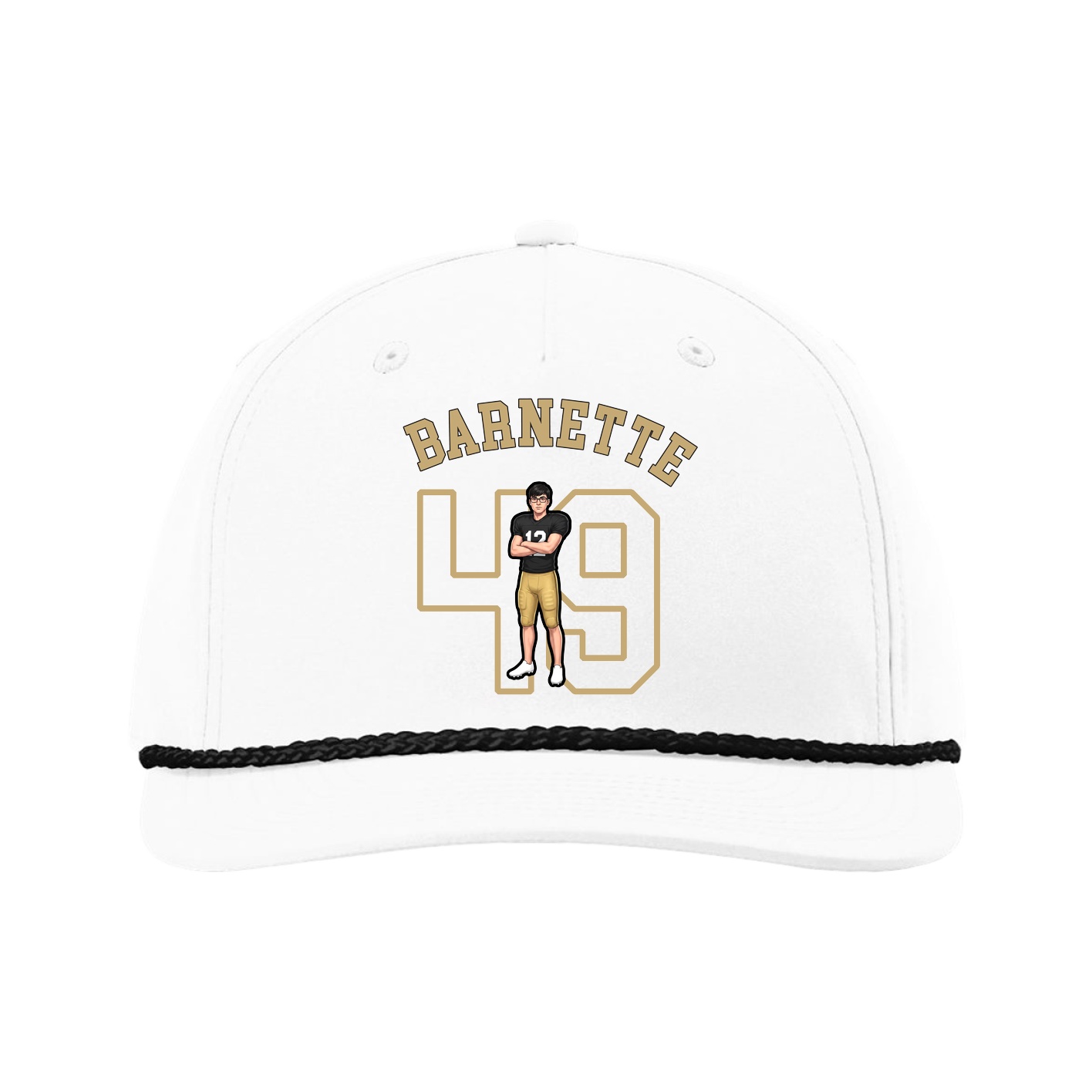 Five-Panel Classic Rope Cap — Shirsey Arch in White