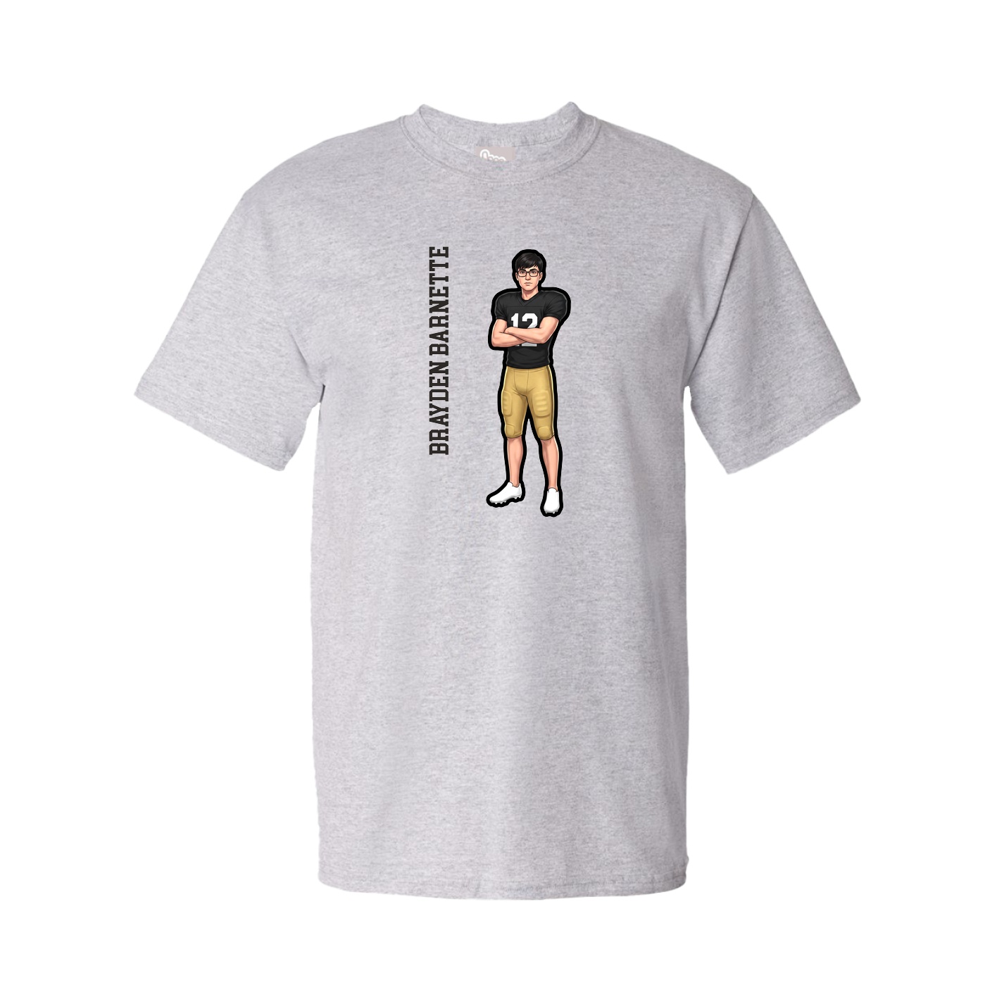 Tee — Name Vertical in Grey