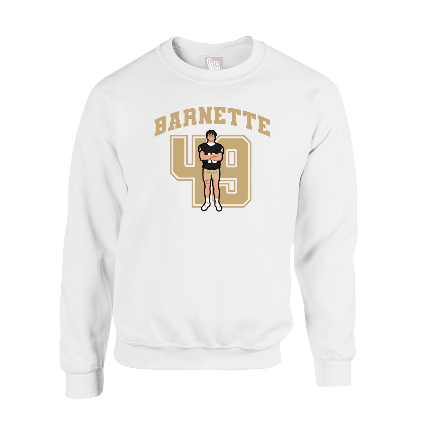 Fleece Crew — Number in White