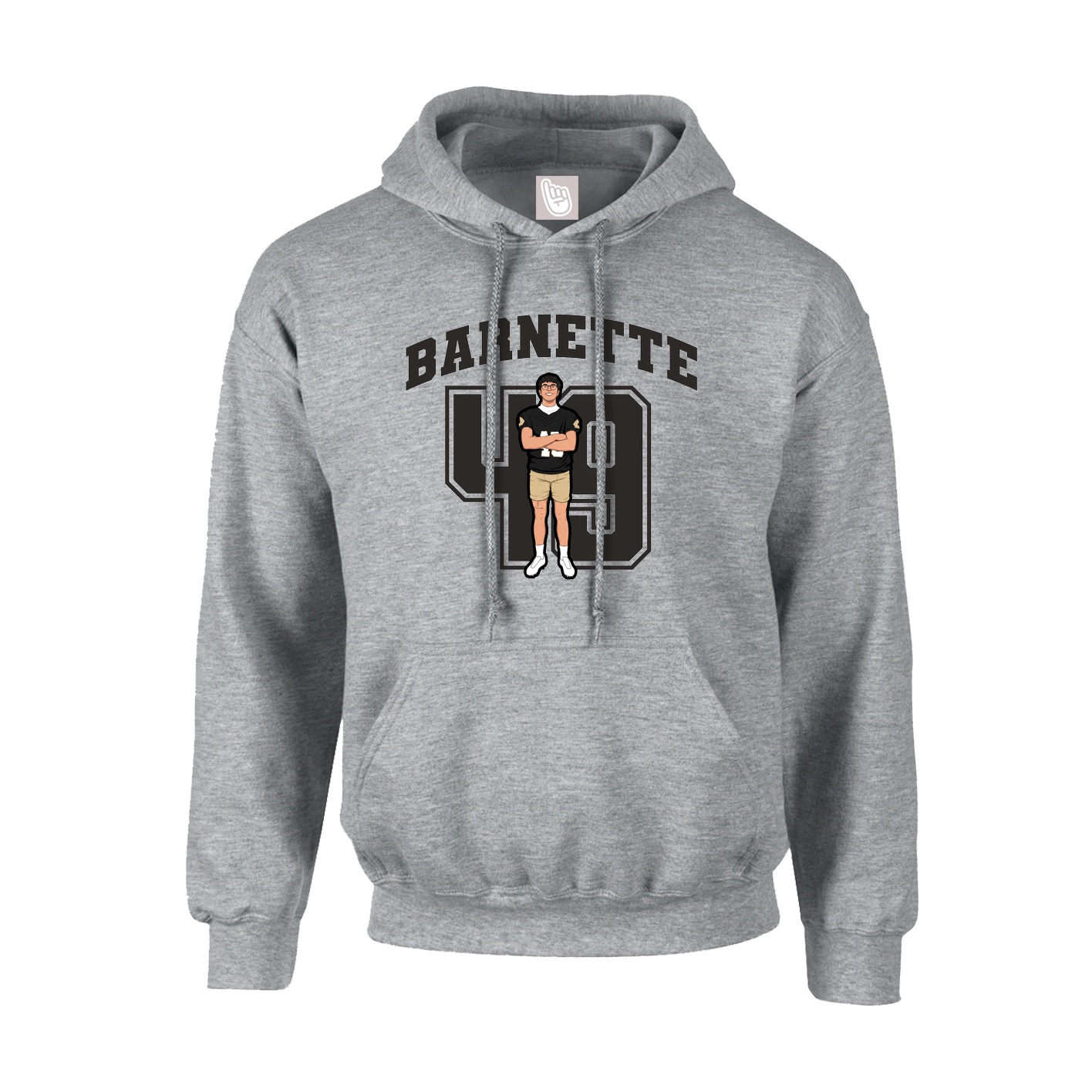 Youth Hoodie — Number in Grey