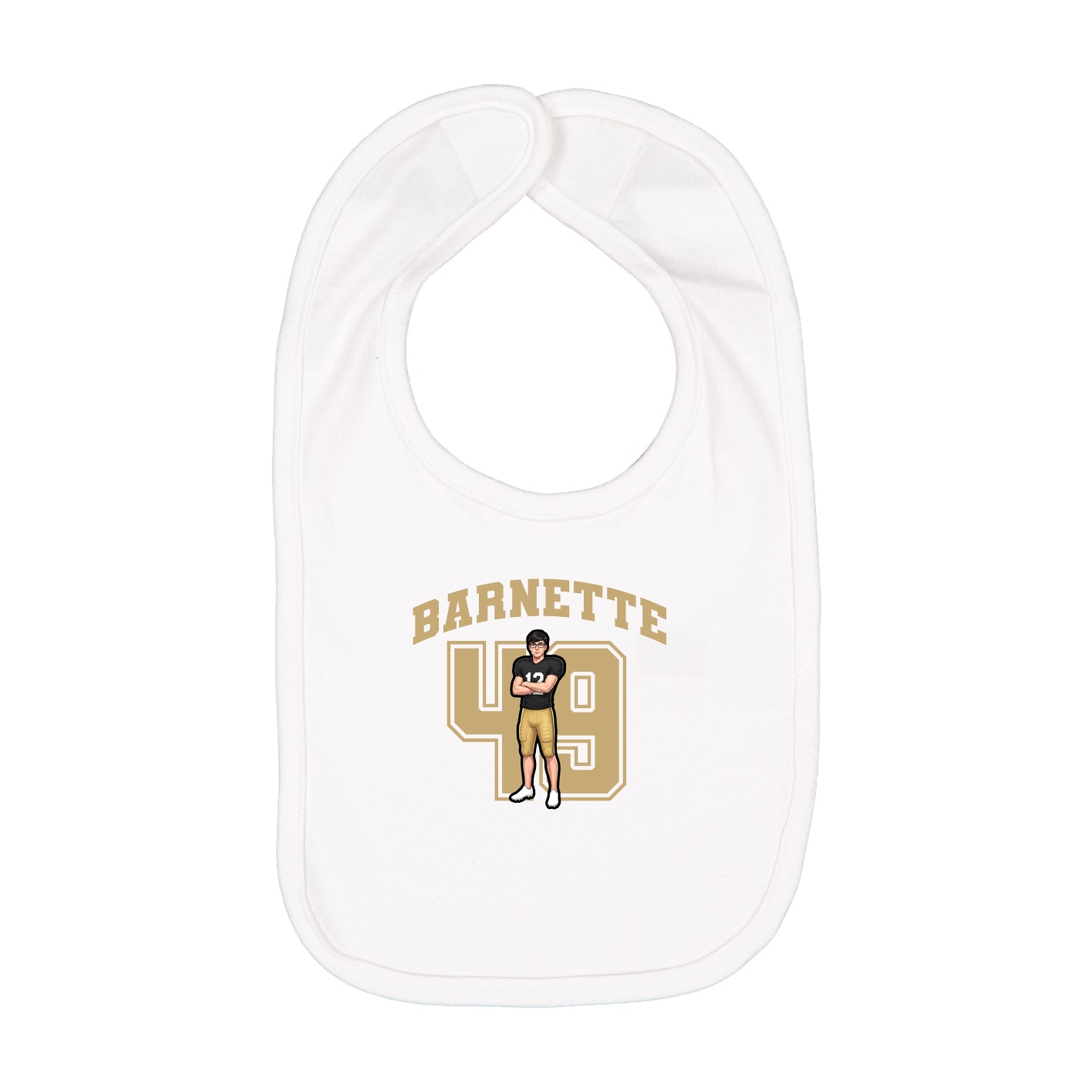 Infant Bib — Number in White