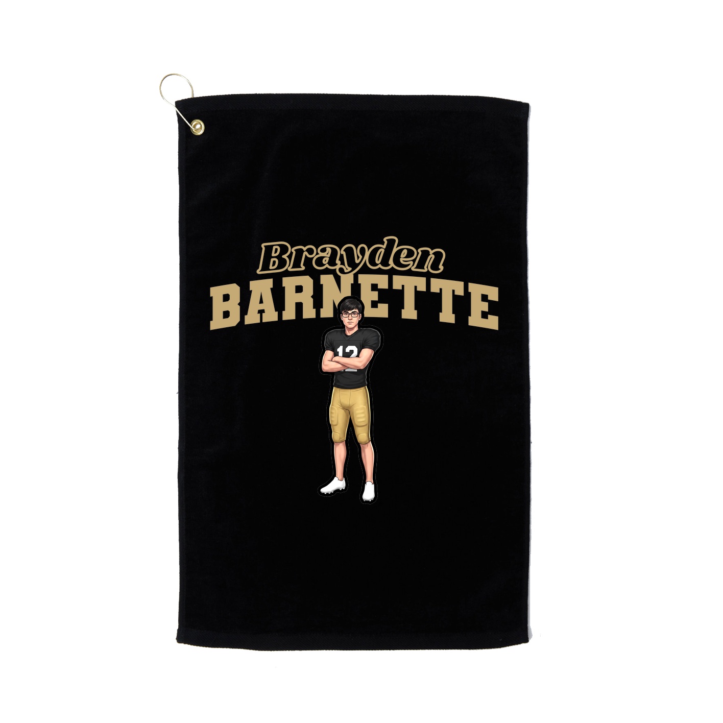 Golf Towel — Name Arch in Black