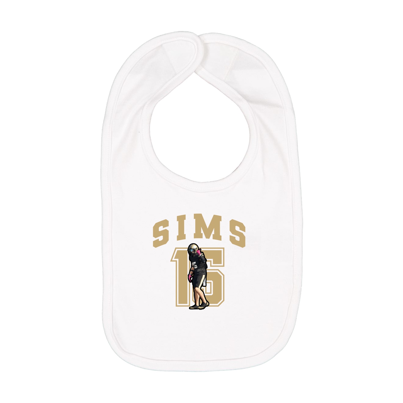 Infant Bib — Number in White