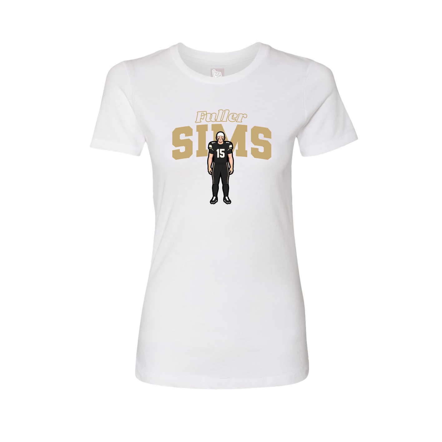 Fitted Women's Tee — Name Arch in White