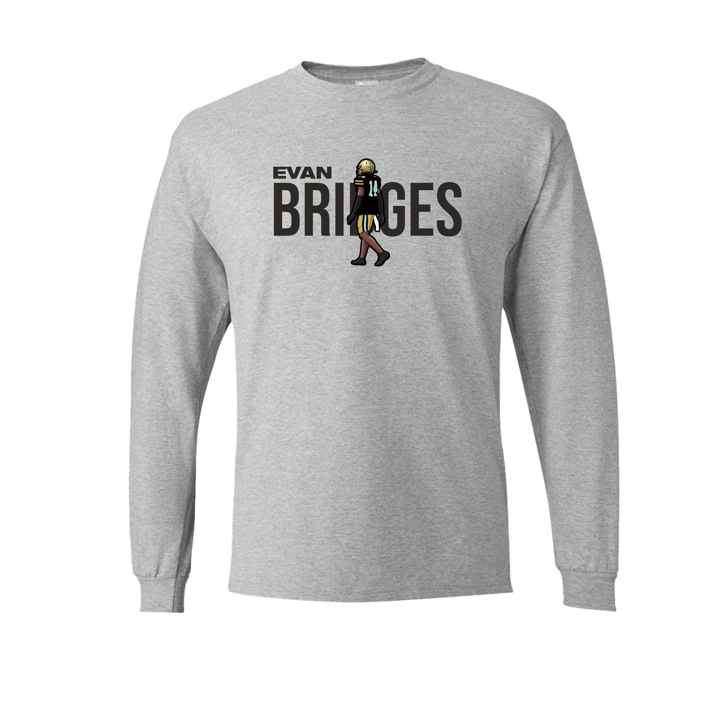 Long Sleeve Tee — Player Name in Grey