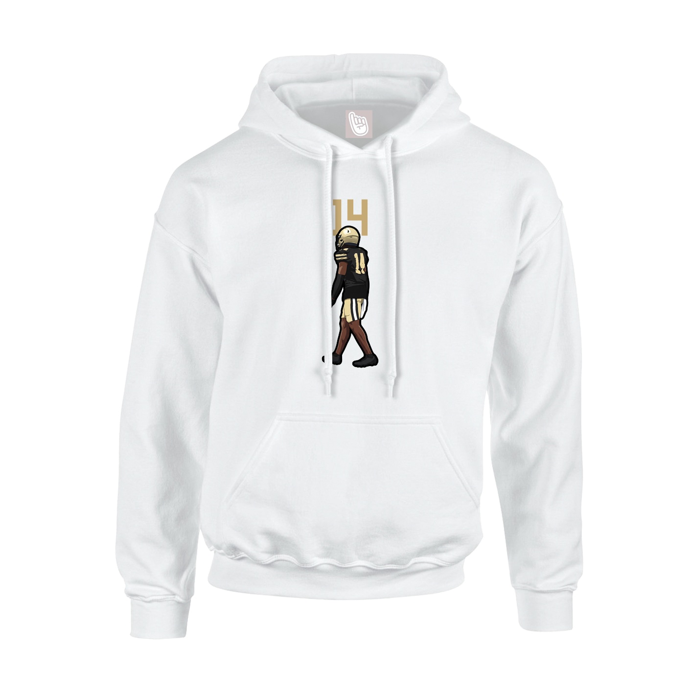 Youth Hoodie — Number Top in White