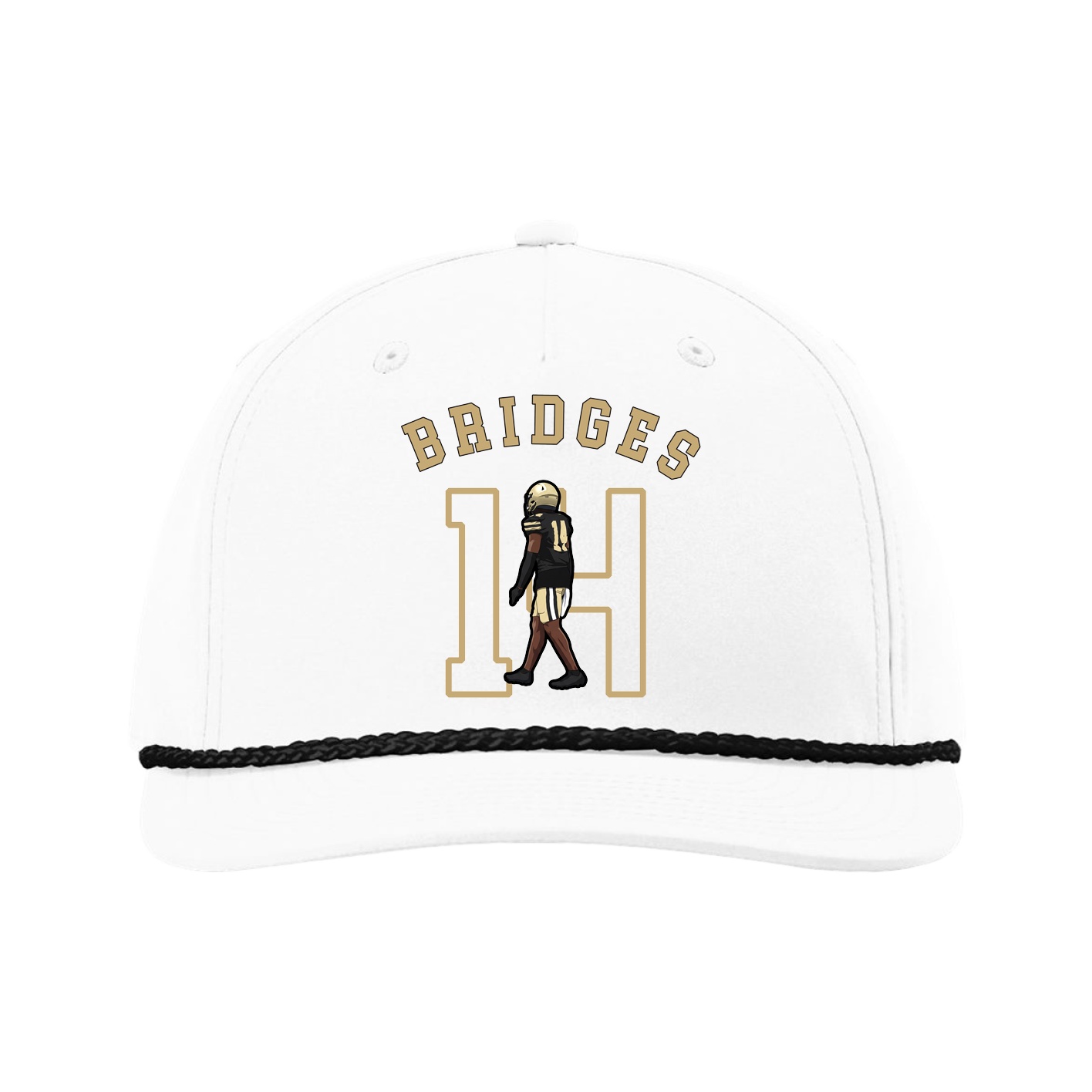 Five-Panel Classic Rope Cap — Shirsey Arch in White