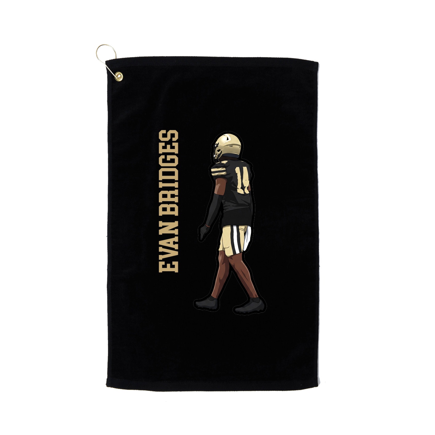 Golf Towel — Name Vertical in Black