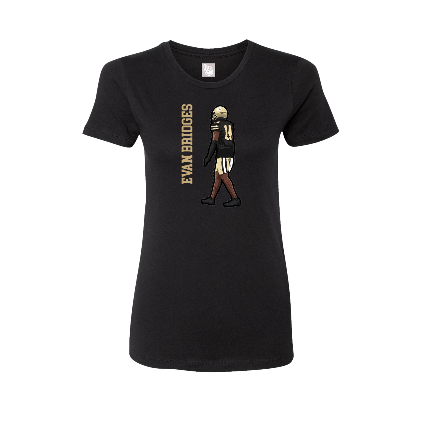 Fitted Women's Tee — Name Vertical in Black